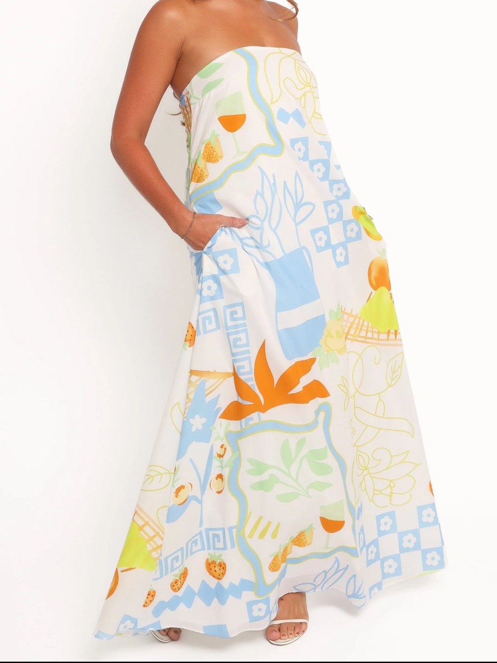 Petal & Pup Designed Strapless Maxi Dress